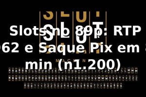📊 Slots no 89p: RTP 96,2% e Saque Pix em 8 min (n=1.200)